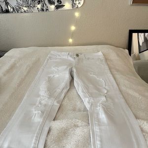 White high rise skinny Vervet jeans
